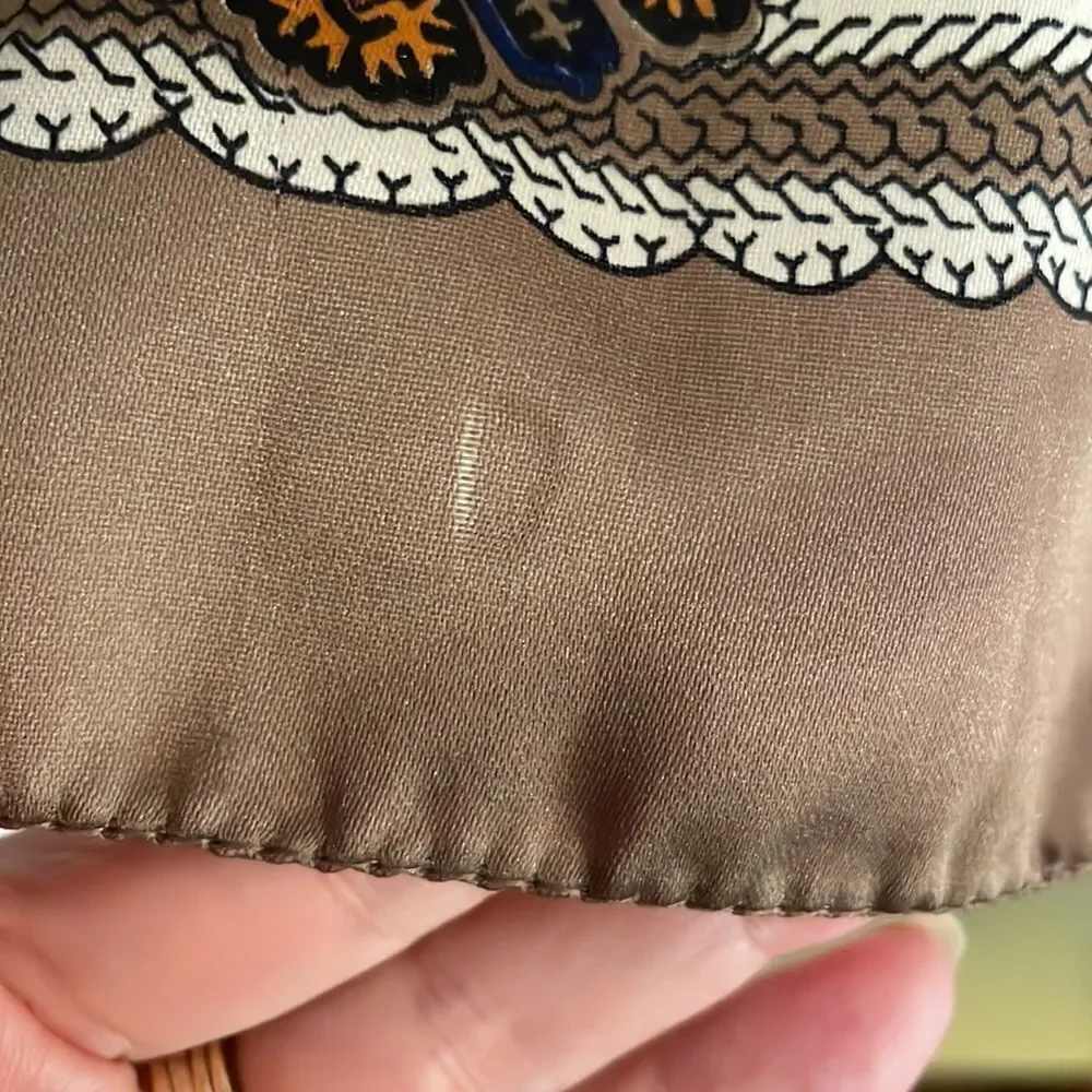 Vtg 70s Herman Pecker & Co polyester‎ paisley large square scarf